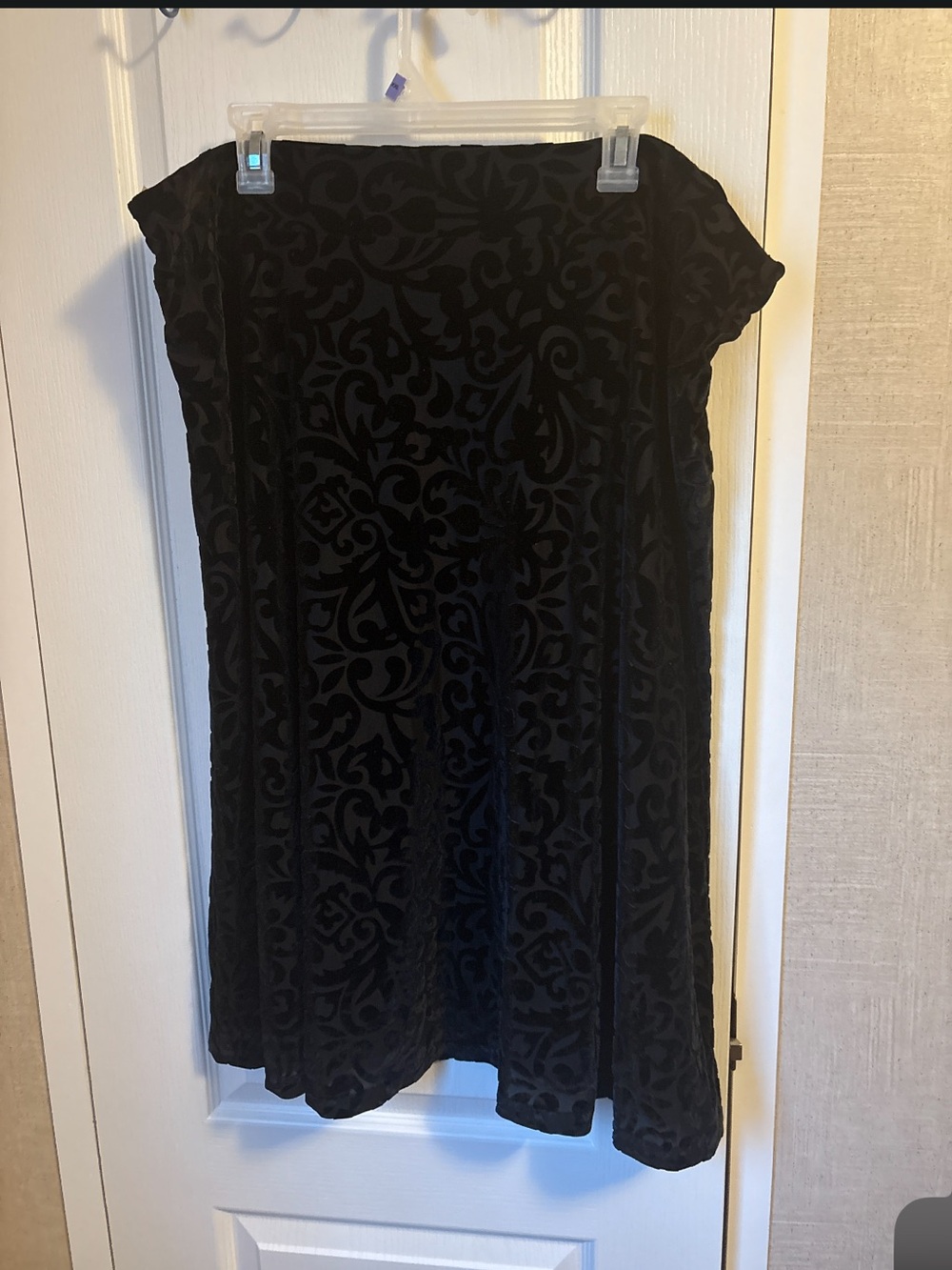 Jones New York Black Burnout Velvet Mini Dress